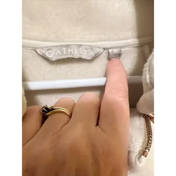 Athleta Cozy Karma Pullover Sweatshirt Oatmeal Heather Cream Women’s Medium - Picture 3 of 16